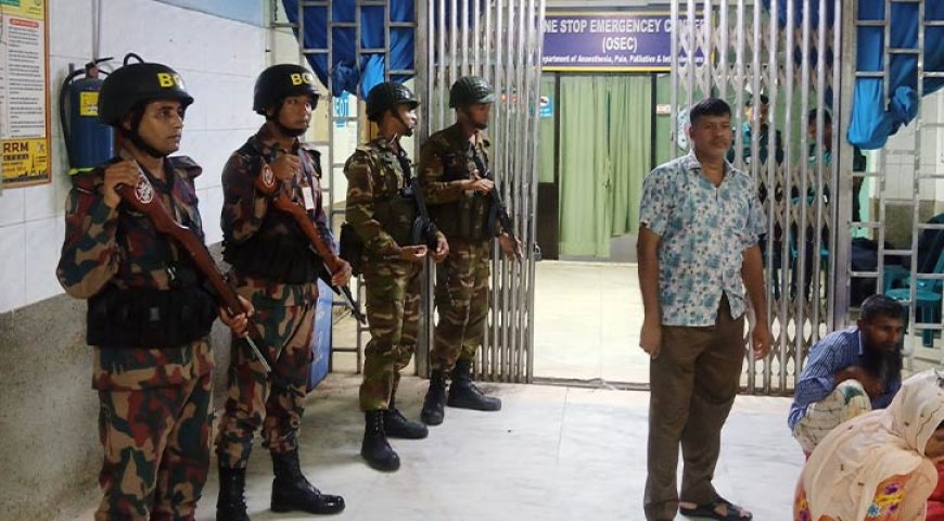 সেনা-বিজিবি উপস্থিতিতে  সীমিত পরিসরে চালু হলো বহির্বিভাগ