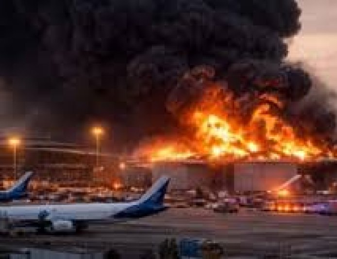 কুয়েতের আন্তর্জাতিক বিমানবন্দরে হামলা, ভয়াবহ আগুন  জ্বলছে জ্বালানি ডিপো
