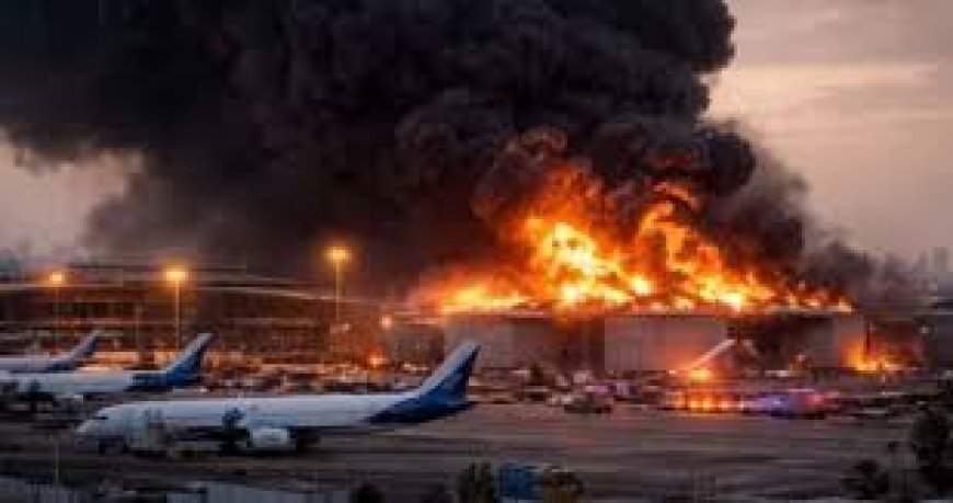 কুয়েতের আন্তর্জাতিক বিমানবন্দরে হামলা, ভয়াবহ আগুন  জ্বলছে জ্বালানি ডিপো