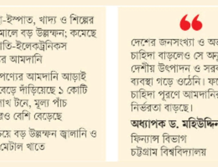 দেড় দশকে দেশে আমদানি বেড়েছে ২৬৬ শতাংশ