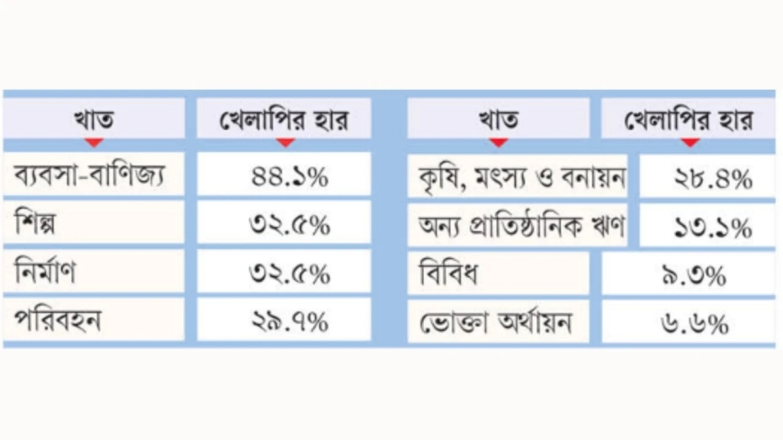ব্যাংক খাতে সবচেয়ে বেশি খেলাপি বাণিজ্য-ব্যবসা খাতে, ঝুঁকিতে বড় শিল্পও
